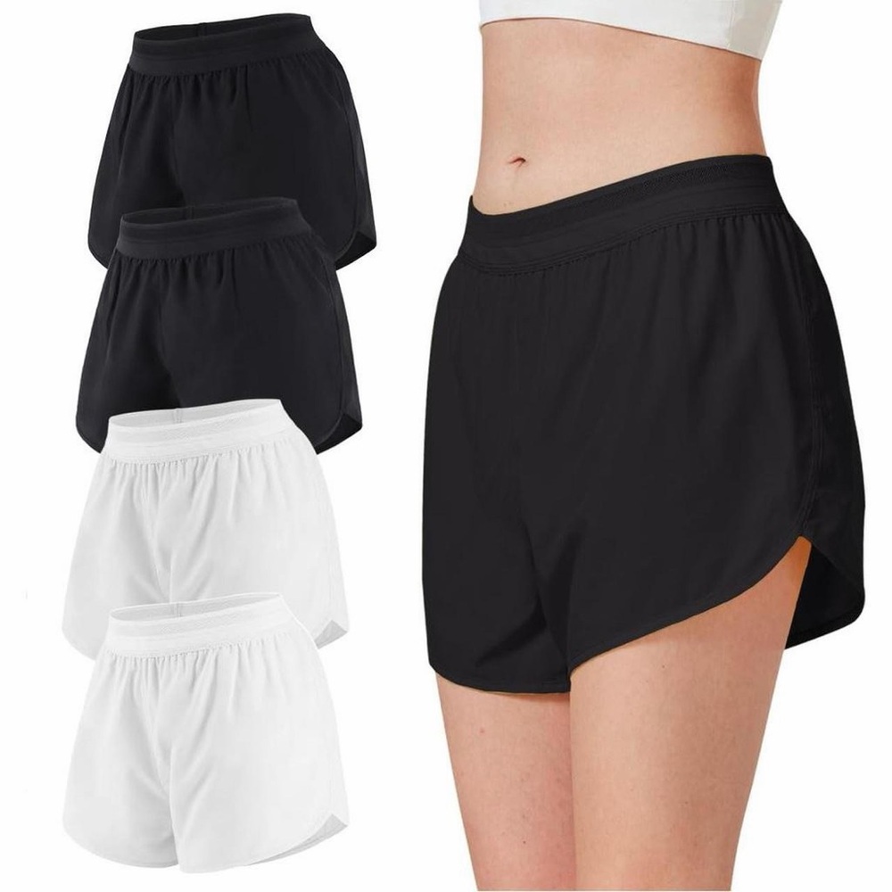 Women's Black and White Shorts